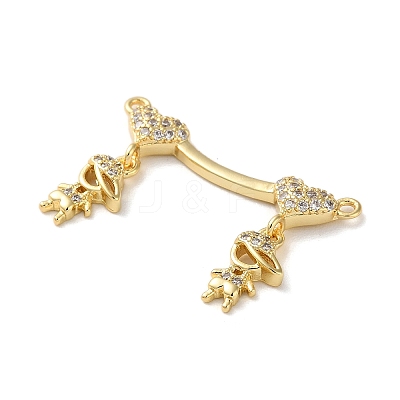 Brass Pave Cubic Zirconia Pendants KK-M287-06G-C-1