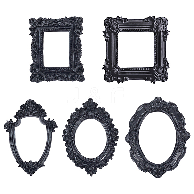 5Pcs 5 Styles Resin Embossed Photo Frames AJEW-FG0003-33-1