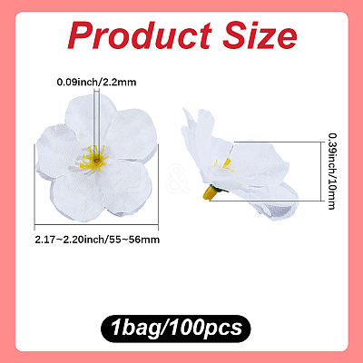 100Pcs Cloth Artificial Flower Head AJEW-GF0013-17C-1