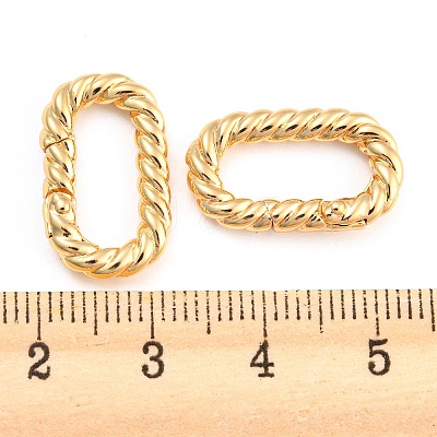 Brass Spring Gate Rings KK-D048-04G-1
