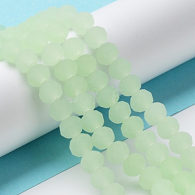 Imitation Jade Solid Color Glass Beads Strands EGLA-A034-J8mm-MD01-1