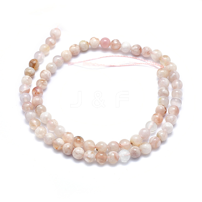 Natural Cherry Blossom Agate Beads Strands X-G-I213-23-6mm-1