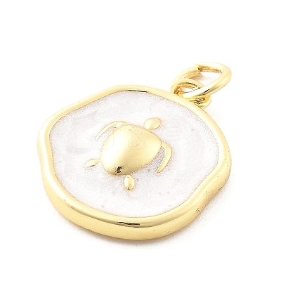 Ocean Theme Brass Enamel Pendants KK-Q029-01A-G-1