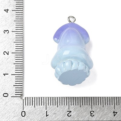 Marine Theme Opaque Resin Pendants RESI-P047-01A-P-1