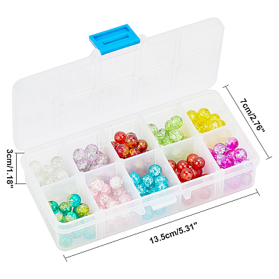Spray Painted Transparent Crackle Glass Beads CCG-PH0003-11A-1