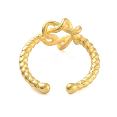 Matte Brass Star Open Cuff Rings for Women RJEW-L120-007G-1