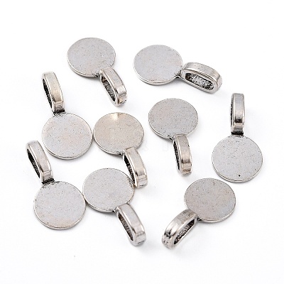 Tibetan Style Alloy Glue On Flat Pad Pendant Bails LS-TIBEP-1124-AS-FF-1