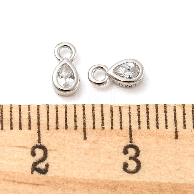 Real Platinum Plated Rhodium Plated 925 Sterling Silver Charms STER-K176-03D-P-1