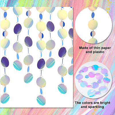 Irridescent PVC Glitter Circle Dots Garland HJEW-WH0036-37-1