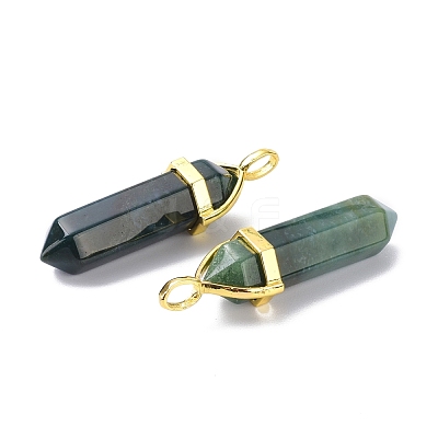 Natural Indian Agate Pointed Pendants G-G025-01G-18-1