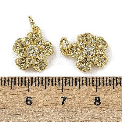 Brass Micro Pave Cubic Zirconia Pendants KK-I358-063G-F-1