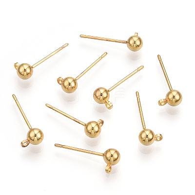 Brass Stud Earring Findings LS-KK-I649-10G-NF-1