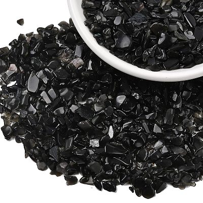 Natural Obsidian Chip Beads G-L453-08-1