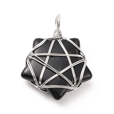 Natural Obsidian Pendants G-D458-07P-02-RS-1