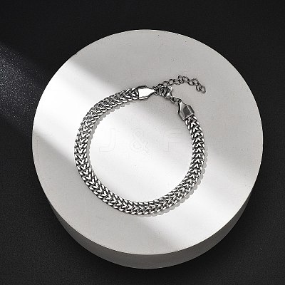 304 Stainless Steel Chains Bracelets High Polished BJEW-U017-02P-1