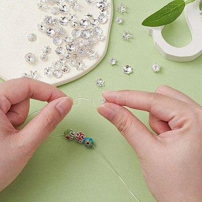 100Pcs 10 Styles Brass Bead Caps KK-CJ0002-07-1