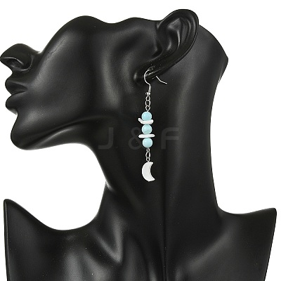 Natural Freshwater Shell and Howlite Dangle Earrings EJEW-JE07169-1