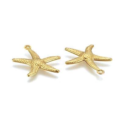 Starfish/Sea Stars Brass Pendants KK-L134-11G-1