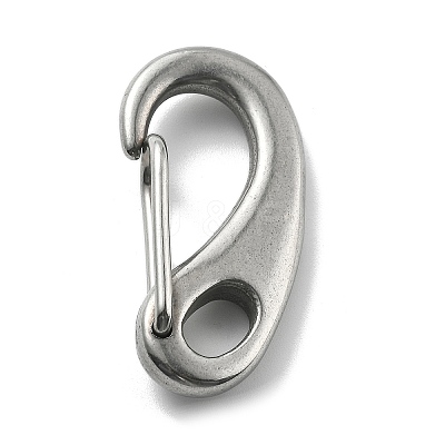 304 Stainless Steel Push Gate Snap Keychain Clasp Findings STAS-B082-04A-P-1