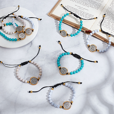 12Pcs 3 Colors Alloy Link Bracelets BJEW-GO0001-42-1