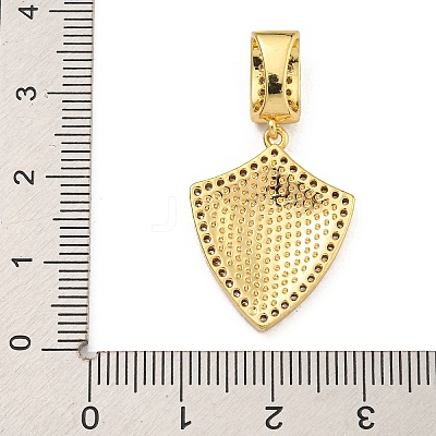 Rack Plating Brass Micro Pave Clear Cubic Zirconia North Star European Dangle Charms KK-U035-17G-01-1