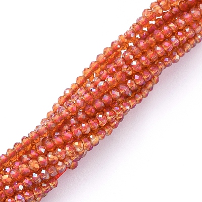 Electroplate Glass Beads Strands X-EGLA-F149-FR-03-1