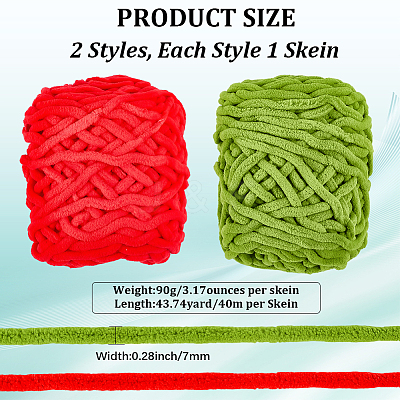 2 Skeins 2 Colors Polyester Yarn OCOR-CY0002-63B-1