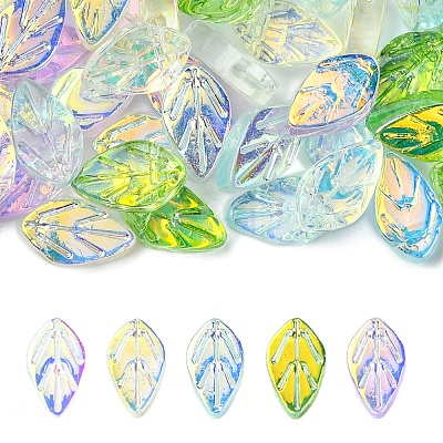 100Pcs 5 Colors Electroplate Handmade Lampwork Beads LAMP-CJ0002-94-1