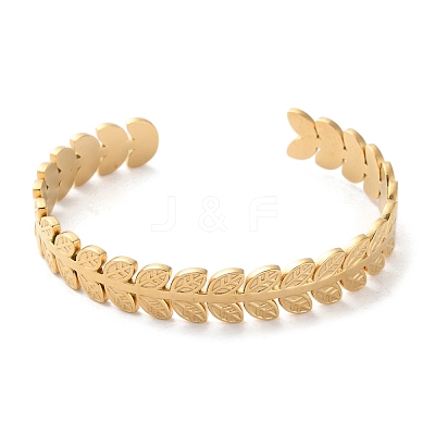 304 Stainless Steel Cuff Bangles for Women LS-BJEW-K263-05G-03-1