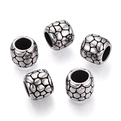 304 Stainless Steel Large Hole Beads STAS-T072-108AS-1