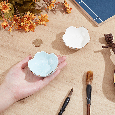 2Pcs 2 Colors Porcelain Brush Holder OFST-PH0001-06B-1