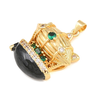 Brass Micro Pave Cubic Zirconia Pendants CU-CBAB3AD-05G-02-1