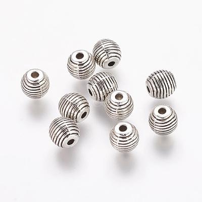 Tibetan Style Alloy Beehive Beads PALLOY-6662-AS-RS-1