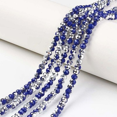 Electroplate Opaque Glass Beads Strands X-EGLA-A034-P4mm-M14-1
