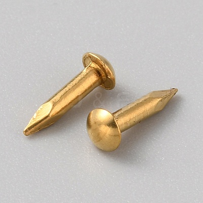 100Pcs Round End Brass Furniture Nail Tacks KK-WH0056-74-1