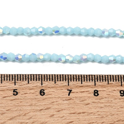 AB Color Plated Opaque Glass Beads Strands GLAA-G127-02F-1
