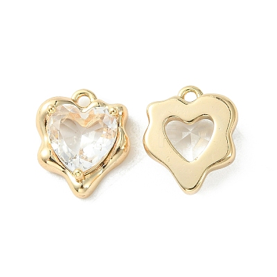 Brass Micro Pave Cubic Zirconia Charms KK-L208-06G-07-1