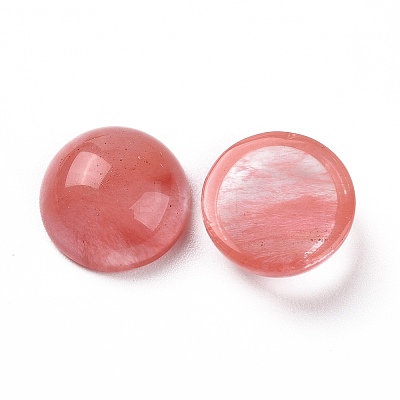 Cherry Quartz Glass Cabochons G-H1596-FR-12mm-21-1