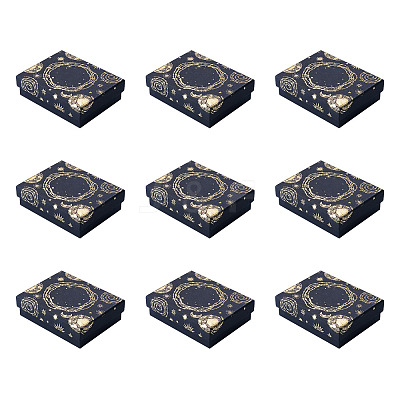 10Pcs Sun Moon Star Printed Cardboard Gift Boxes CBOX-TA0001-21C-1