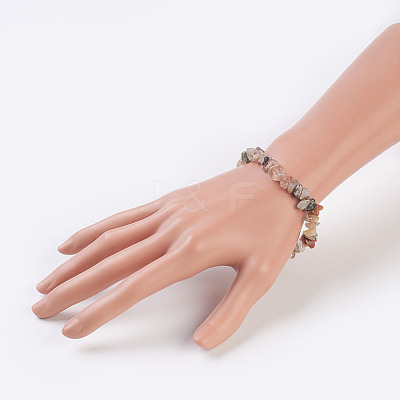 Natural Rutilated Quartz Stretch Bracelets BJEW-JB03681-05-1