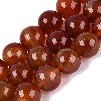 Natural Red Agate Beads Strands G-Q606-16MM-01-1