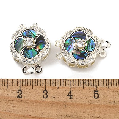 Brass Micro Pave Cubic Zirconia Box Clasps KK-U037-39P-1