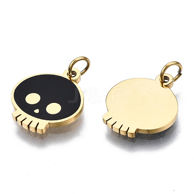316 Surgical Stainless Steel Enamel Charms X-STAS-S116-333G-1