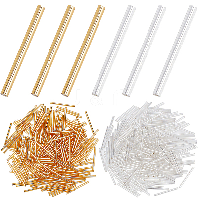 500Pcs 2 Colors Glass Round Bugle Beads SEED-CN0001-41-1