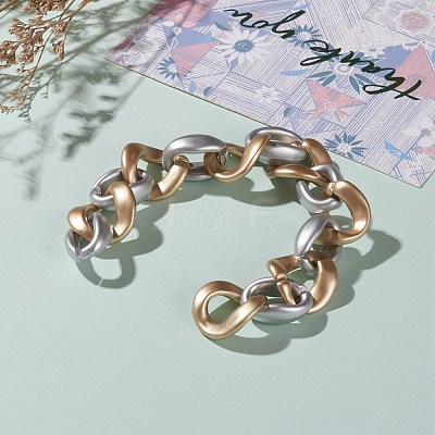 Handmade Spray Painted CCB Plastic Link Chains AJEW-JB00872-02-1