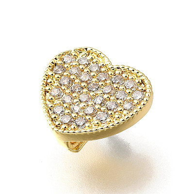 Brass Micro Pave Cubic Zirconia Charms KK-R222-01G-03-1