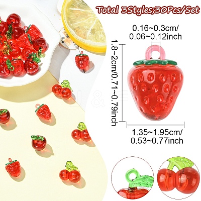 30Pcs 3 Styles Transparent Acrylic Pendants OACR-YW0003-48-1