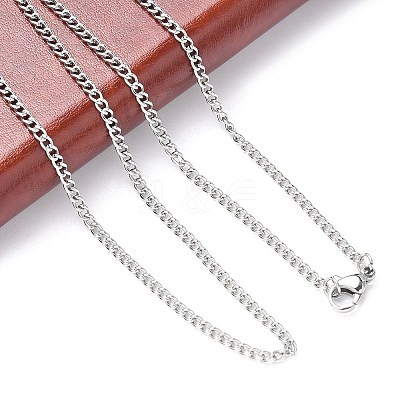 Tarnish Resistant Classic Plain 304 Stainless Steel Mens Womens Curb Link Chain Necklaces STAS-O037-114P-1