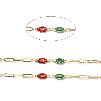 Handmade Enamel Lip Link Chains CHC-M024-05G-01-1