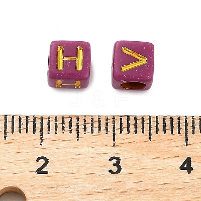 Opaque Acrylic Beads OACR-H046-01B-1
